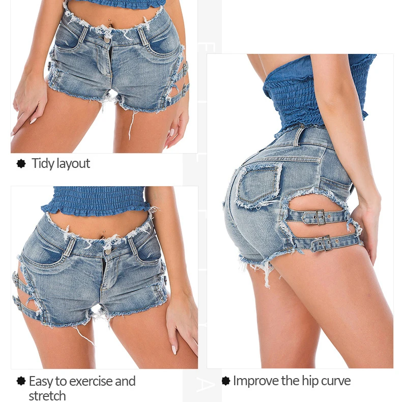 

Tight and Sexy Nightclub Jeans Letter Perforated High Waist Pants Women's Wear