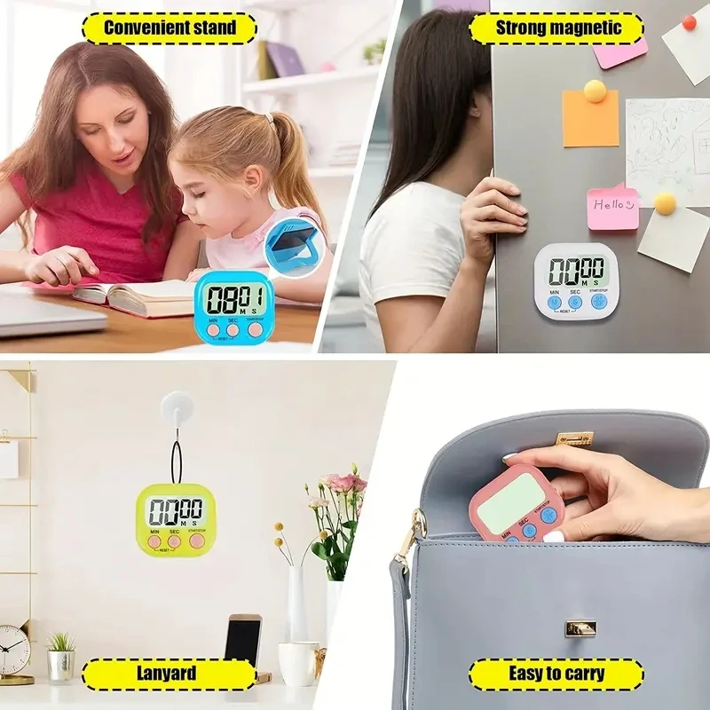 Digital Timer Multi-function LCD Display Magnetic Kitchen Baking Countdown Dormitory Learning Reminder Gift