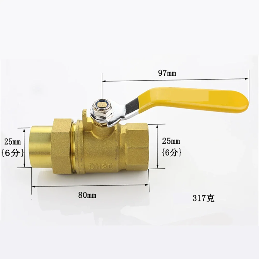 Full Copper Live Connection Type Gas Ball Valve / Gas Ball Valve Special For Water Heater