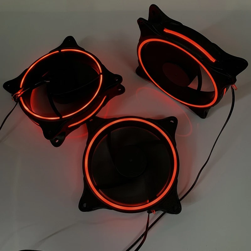 범용 무소음 LED 컴퓨터 팬 라디에이터 쿨러, 무소음 냉각 선풍기, 12cm PC 케이스 선풍기