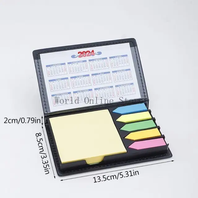 Sticky Note Set with Calendar 2024 Self-Adhesive Post Note Writable Memo Pad 87HC 6