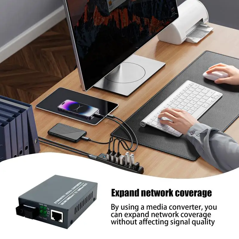 Fiber Ethernet Media Converter Gigabit Fast Ethernet Speed Single Mode Converter Fiber Media Converter LC Transceiver Module