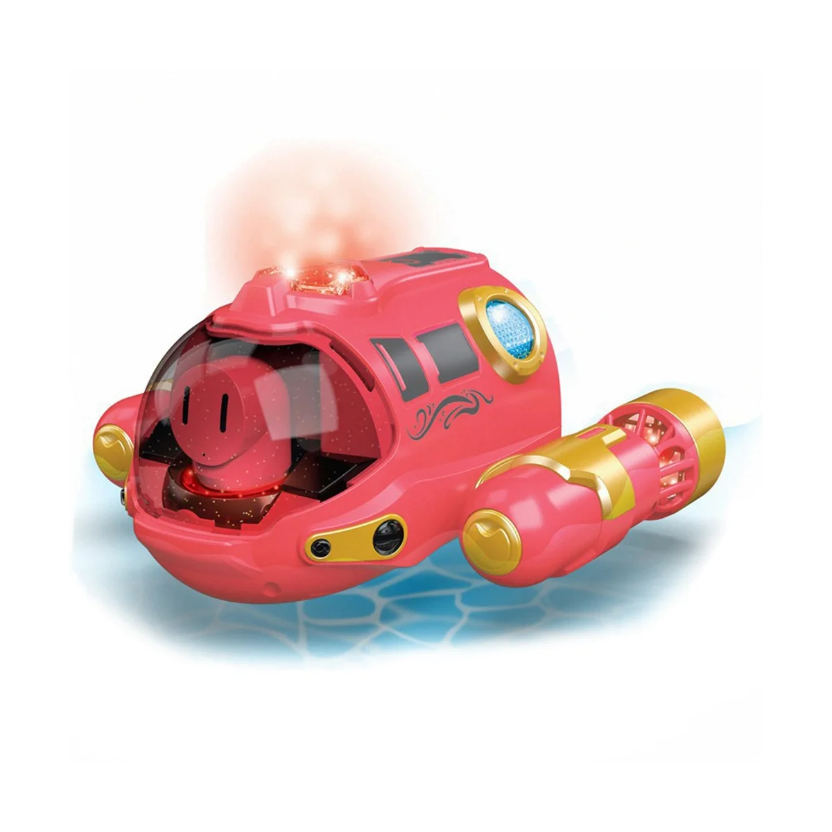 미니 RC 보트 스프레이 리모컨 보트 어린이 물 장난감, 생일 선물, 잠수함 보트 모양 장난감, 노란색, 2.4G