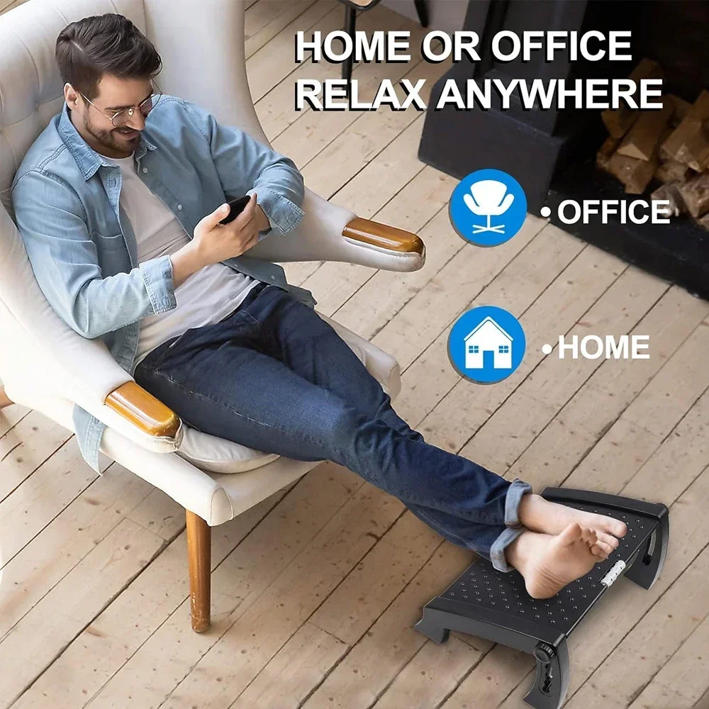 Adjustable Height Foot Rest Ergonomic Foot Stool Under Desk for Office, Under Desk Footrest, Desk Foot Rest for Pressure Relief