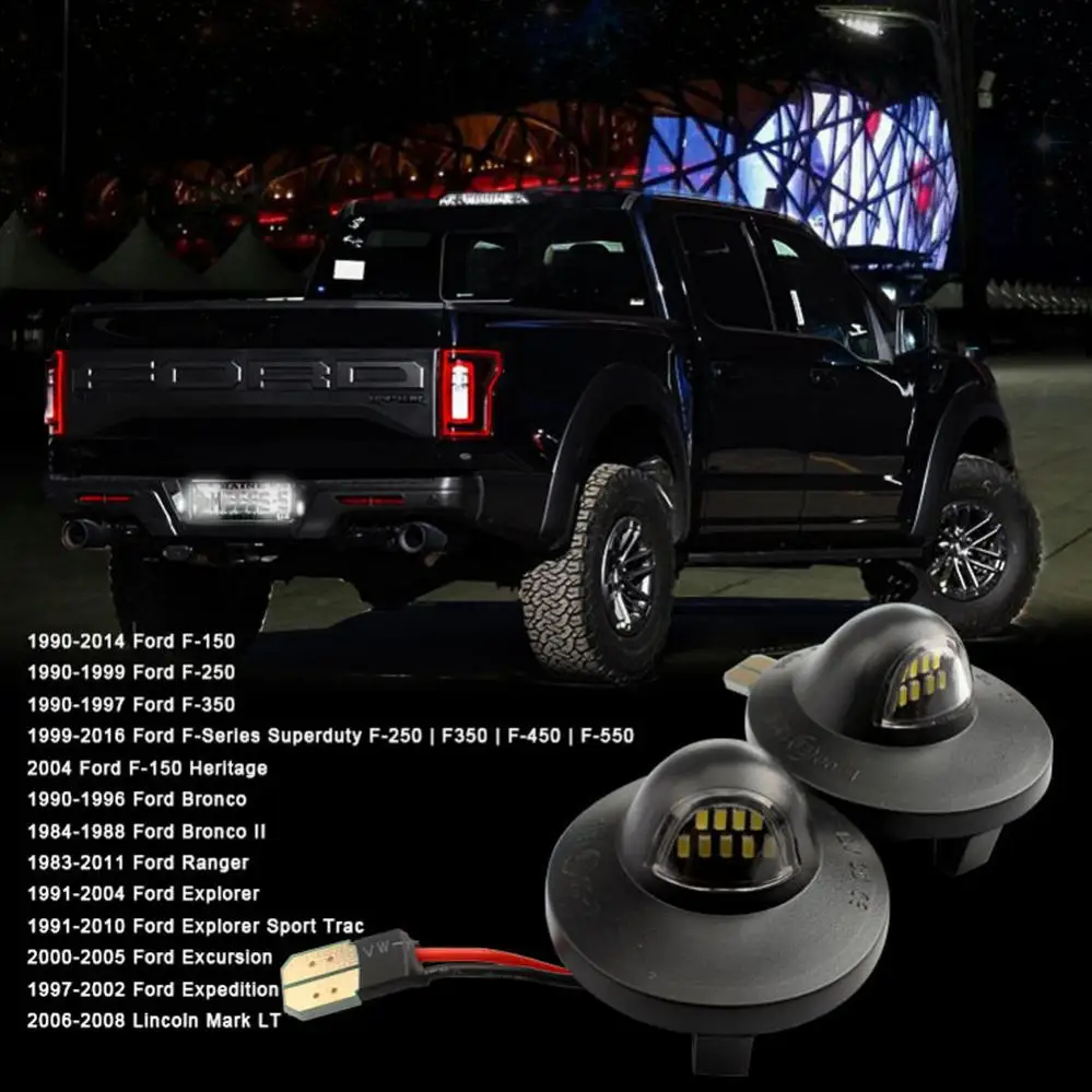 2pcs Auto 9LED License Plate Light Lamp Pickup Truck Car Light Accessories  For Ford F150 1990-2014 Heritage F250 F350 Explorer - AliExpress