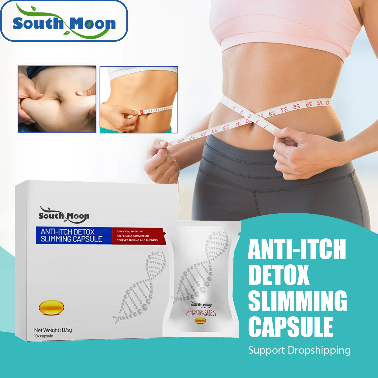 South Moon Detox Slimming Capsule Lean Body Mass Products Fat Burner Remove Cellulite Health Care Firming Body Shaping Capsule weight loss products