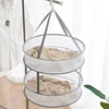 1/2 Layer Clothes Dryer Basket With Hanging Hook Fine Mesh Polyester Household Towels Foldable Baby Sweater Drying Rack For Home 2
