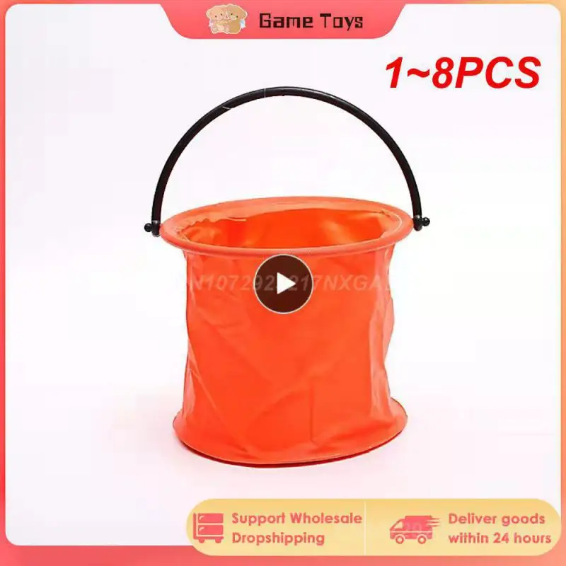 

1~8PCS Beach Sand toys Play Bucket Toy Folding Collapsible Bucket Gardening Tool Outdoor Pool Play Tool Toy Kids Summer Water