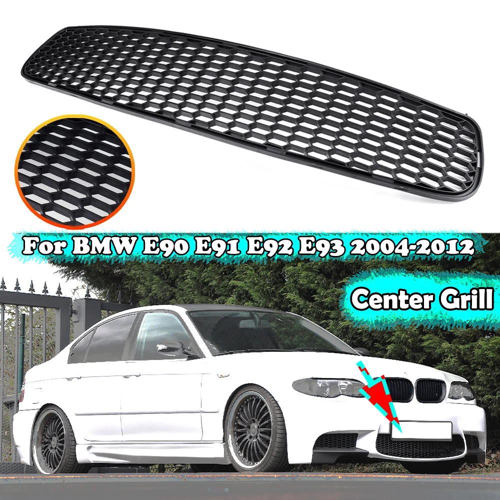 

M3 Style Car Front Bumper Lower Grille Fog Light Grill Cover Honeycomb Mesh Racing Grills for BMW E90 E91 E92 E93 2004-2012