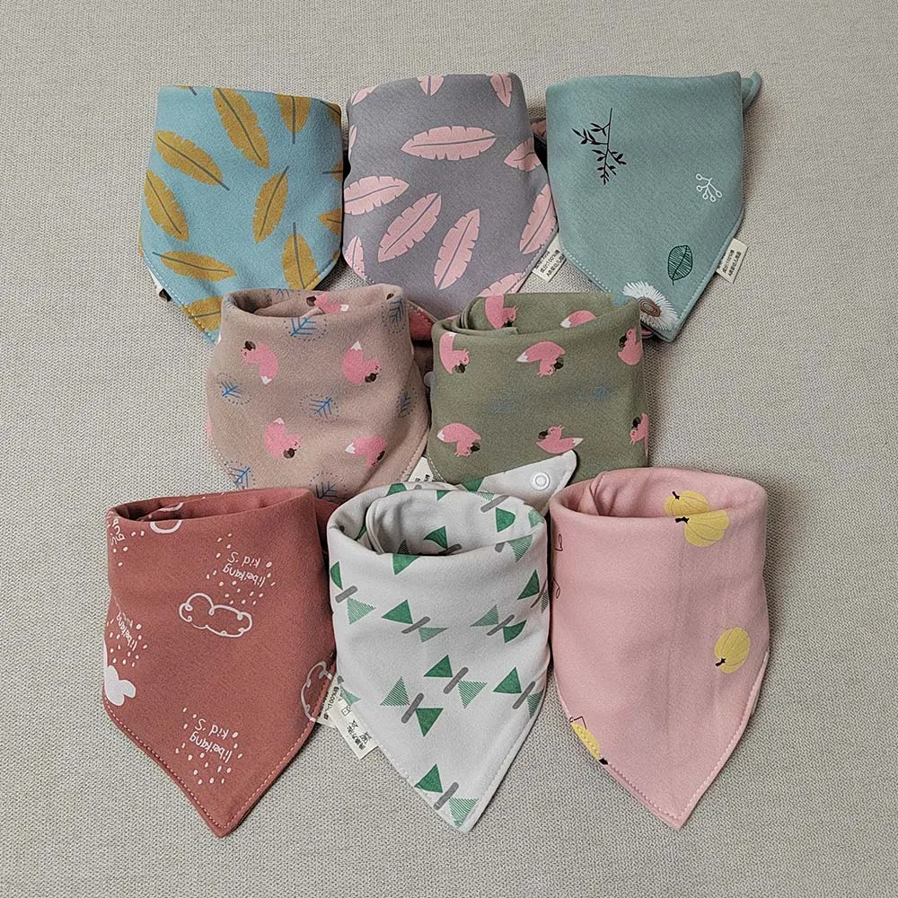8 Pieces Baby Bibs Bandana Triangle Cotton Soft Infant Feeding Burp Cloth Newborn Teething Slaiva Towel Boy Girl Accessories 5