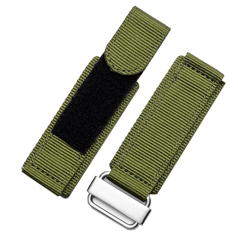 Durable Premium Nylon Hook and Loop Fastener Watch Strap for Outdoor Sports, Canvas Band 22-24 mm