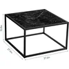 Black Coffee Table Small Square Coffee Table Simple Modern Center Table for Living Room Home Office 27.6 * 27.6 * 15.7Inch Easy 3