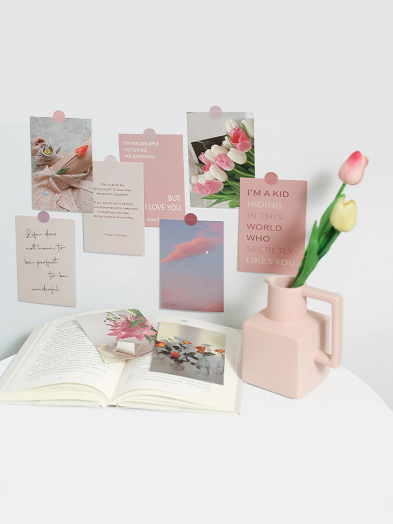 30er-Pack Postkarten mit Lifestyle-Motiven, verschiedene Designs, Wanddekorationsmaterialien für Wohnzimmer, Klassenzimmer (einschließlich 48 Aufkleber) – Detail 5