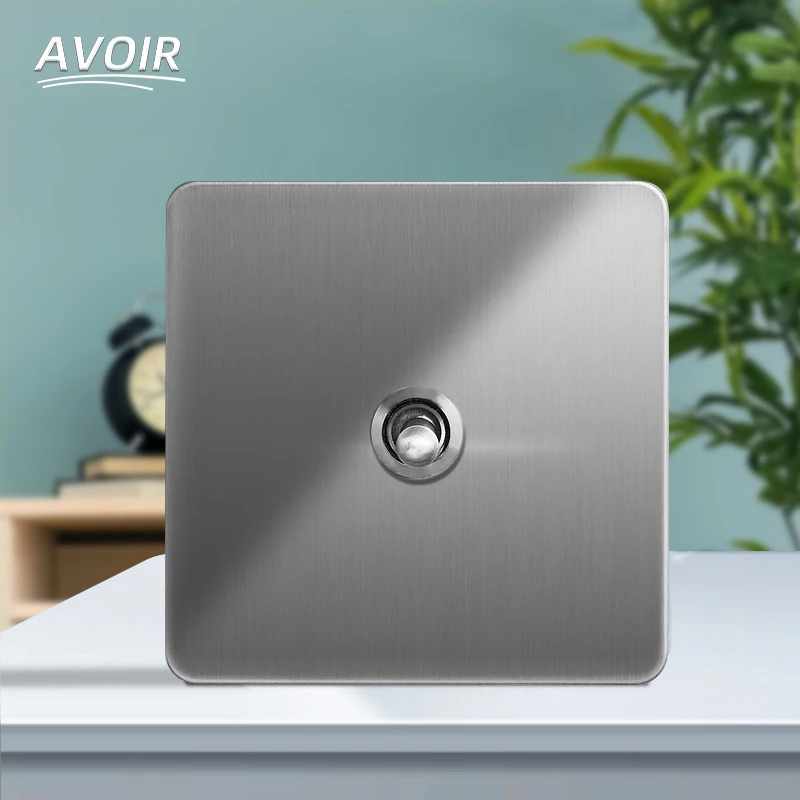 Avoir Gray Wall Light Switch 1 4 Gang 2 Way Silver Brushed Nickel Panel