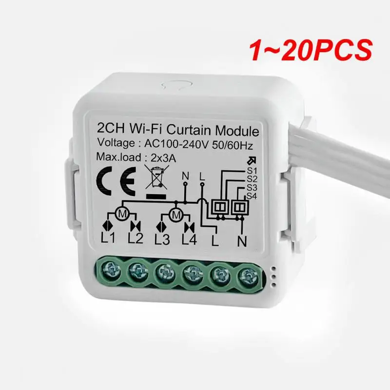 

1~20PCS Tuya Smart Life WiFi Blind Curtain Switch On-off Device Module For Rolling Shutter Voice Control Timer With Google Home