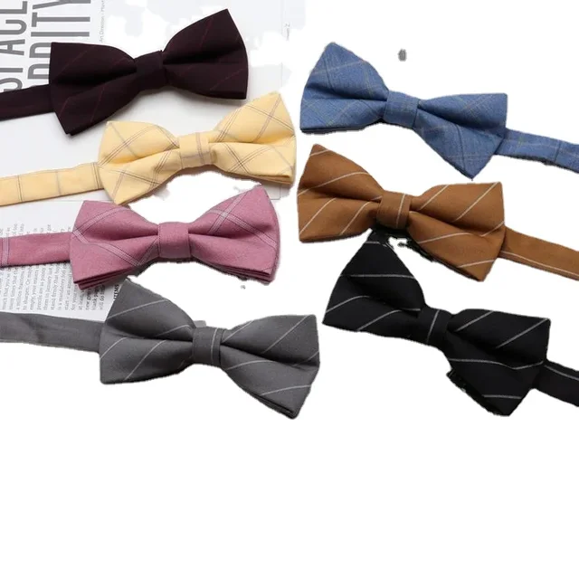 Double tie casual men's wedding male business office high quality chorus suit accessories bow black striped bow tie