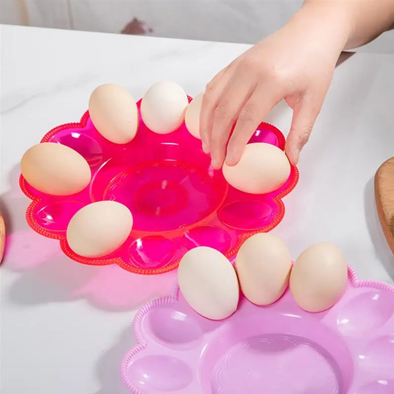 3Pcs Dish Egg Tray Plastic Food Container Eggs Practical Household Festival Multi-grids Plate Chicken Holders Egg Holder