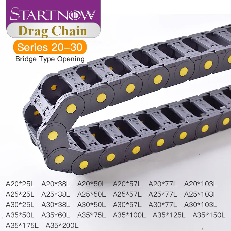 Plastic Transmission Cable Chains Bridge Opened Drag Chain With End Connectors CNC Router Machine Tools Wire Carrier