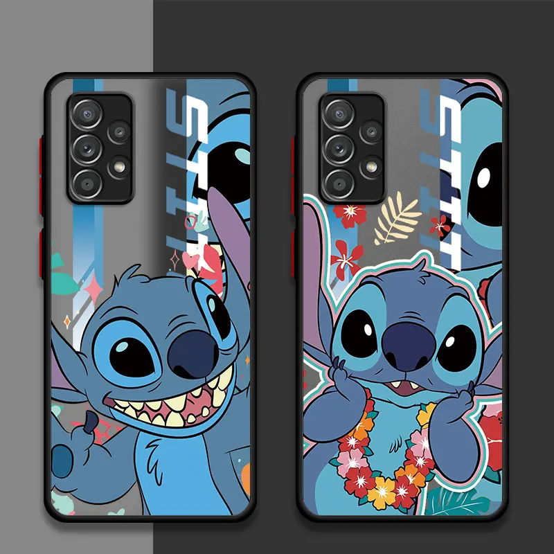

Cute Stitch Case For Samsung Galaxy A54 A14 A52 A53 A34 A13 A51 A23 A71 A32 A21s A32 A13 A22 Matte Hard Phone Coque