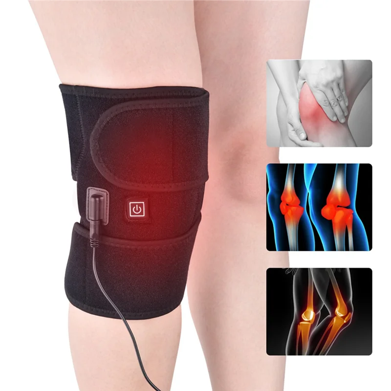 USB Thermal Therapy Heated Knee Brace Knee Warmer Pad For Arthritis Joint Pain Relief Old Cold Leg Warmer