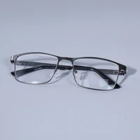 Lunettes de lecture carrées en métal pour hommes, grand cadre, charnière à ressort, presbytie, blocage de la lumière bleue, Protection des yeux, + 75 + 125 + 175 + 4 4
