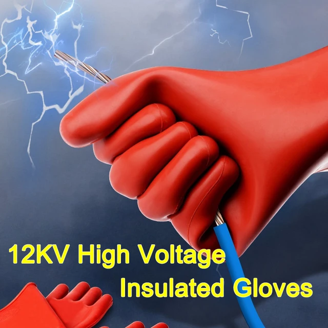 Gants isolants électriques à haute tension 12kv isolés pour des