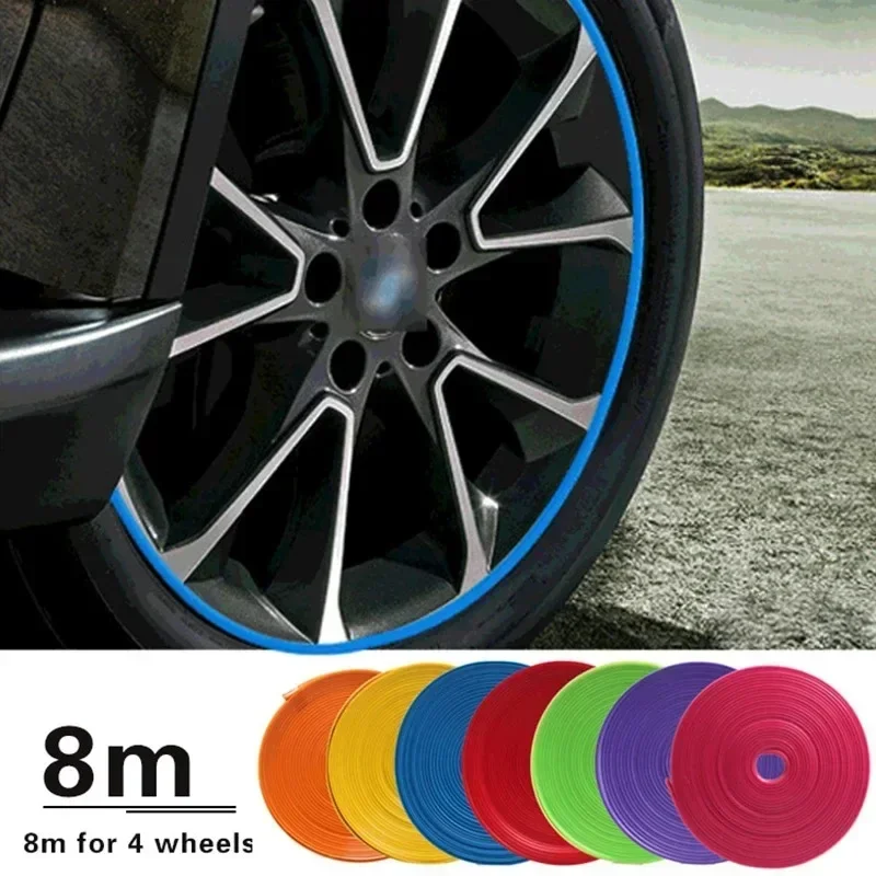 Universal Car Rim Protect Strip 8 Meters Wheel Edge Protector Car Wheel Sticker Tire Protection Care Covers Car Styling