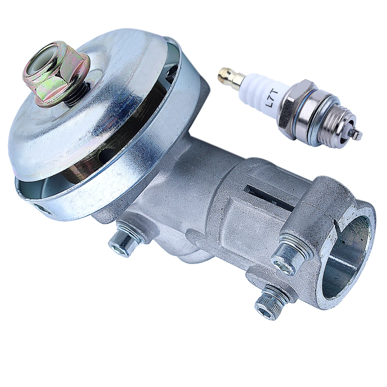 Gearbox Gear Head 28mm Diam Square Rod M10X1.25LH Brush Grass Cutter Trimmer Strimmer Lawn Mower with Spark 4