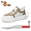 Cow Leather Elevator Shoes for Men Height Increase 3/6/8cm Breathable Lift Sneakers Hidden Heels Taller Thick-soled Casual Shoes 1