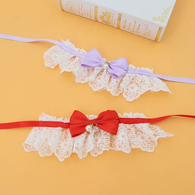 New Christmas Pet Outfit Lace Cute Bow Cat Collar Headband for Small Dogs - Convenient  and  Practical  Home  Accessory 4