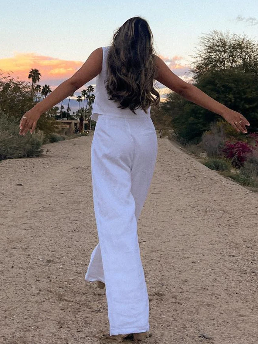 Marthaqiqi Fashion Ladies Pajamas Set Sexy V-Neck Sleepwear Tank Tops Nightwear Pants Causal Cotton Women Nightie 2 Piece Suits