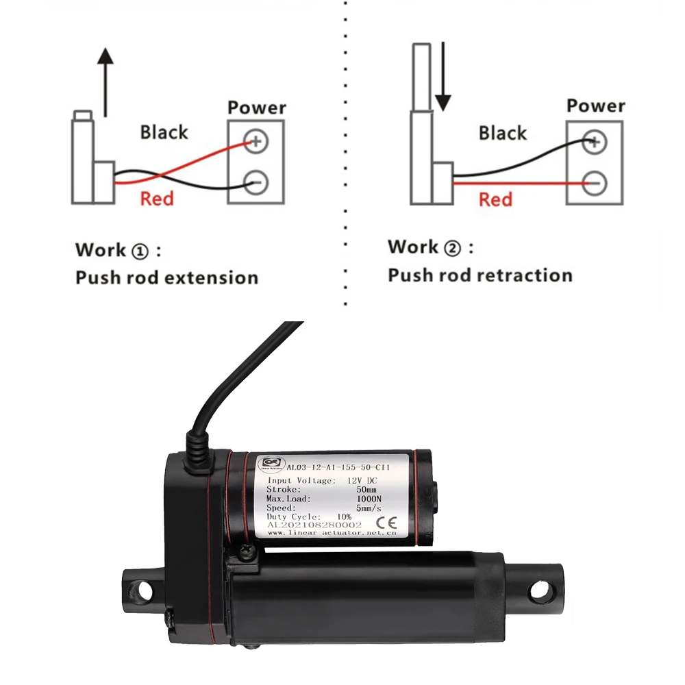 Electric Linear Actuator DC12V 100N 300N 500N 1000N Linear Actuator 150mm Stroke Drive Electric Motor