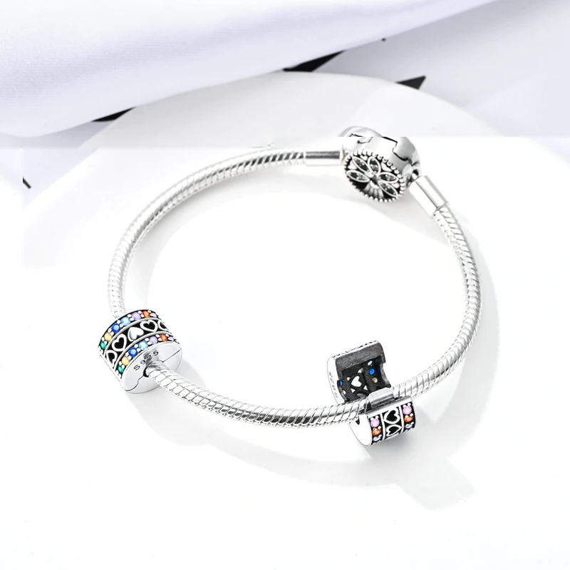 Silberne Clips aus 925er-Sterlingsilber, Sterne, Mond, Sonne, Gänseblümchen-Clip-Charms, Schmetterling, Sicherheitskette, passend für Original-Armbänder, DIY-Schmuck, Geschenke – Detail 28