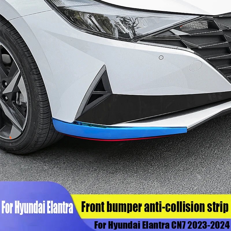 

For Hyundai Elantra CN7 2023 2024 Front bumper anti friction and collision strip stainless steel front lip anti scratch strip