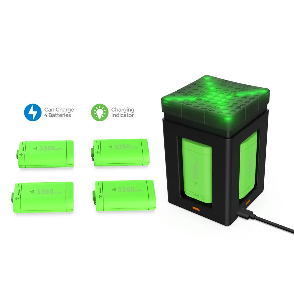 Rechargeable Battery Pack For Xbox Series X/S Controller USB-C Fast Charger Charging Dock For Xbox One X/S/Xbox One