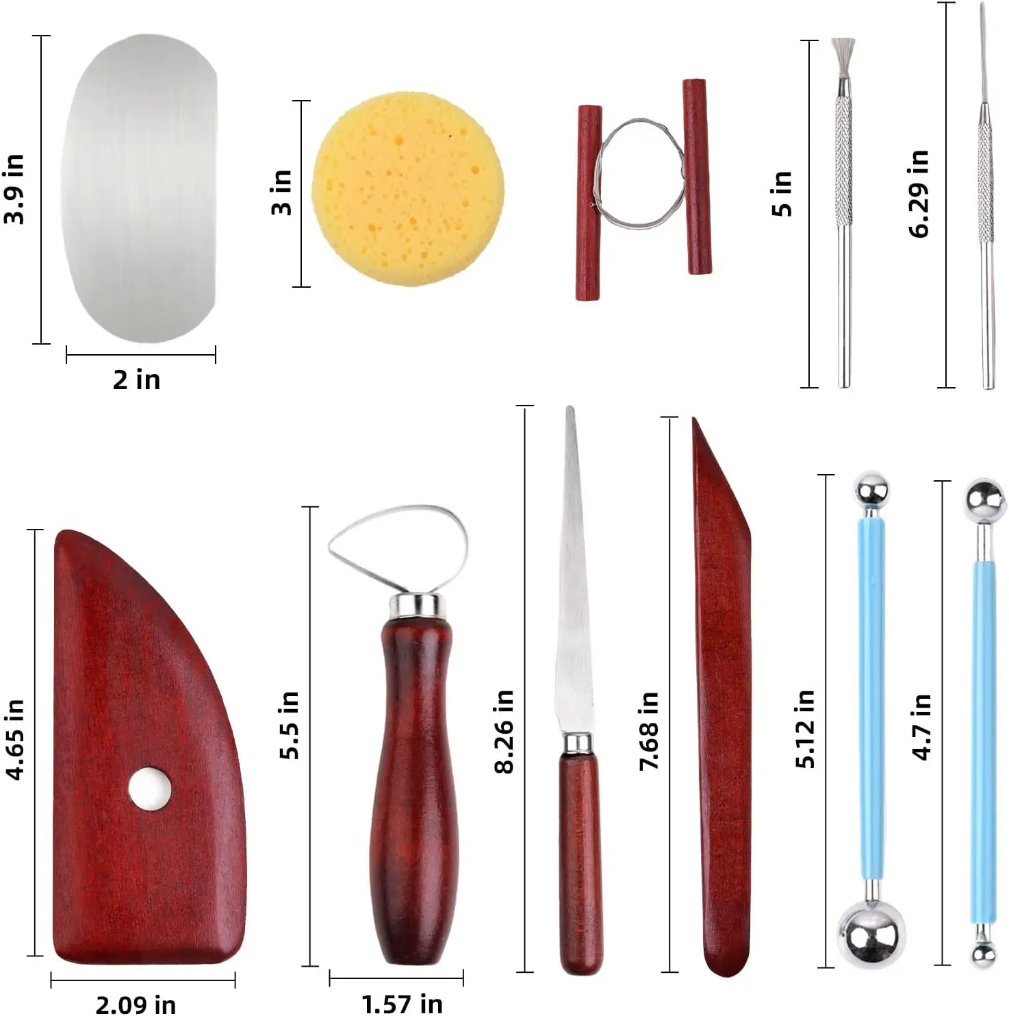Clay Ceramics Molding Tools Kit 19Pcs Set for Polymer Carving Modeling