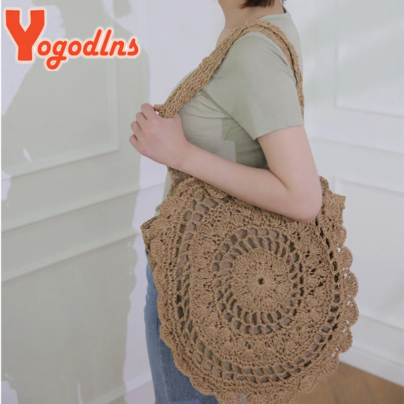 Round Straw Bags Women Summer Rattan Bag Handmade Woven Beach Cross Body Bag Circle Bohemia Handbag Bali bolso paja