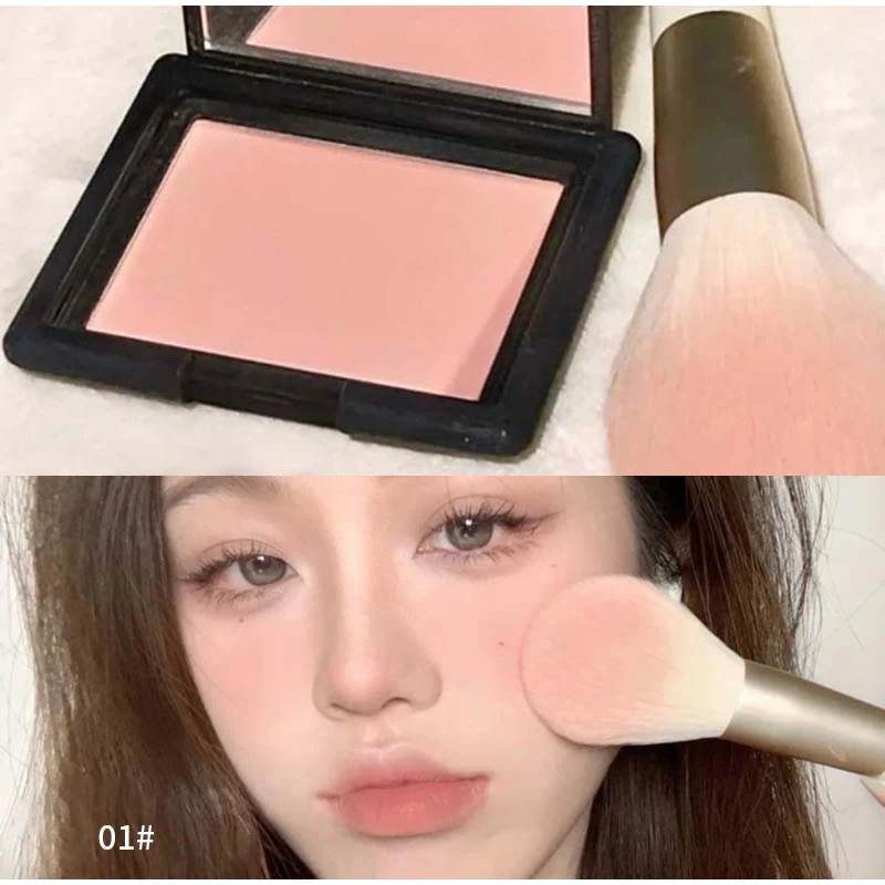 1pcs Monochrome Matte Blush Palette Delicate Natural Cheek Facial Rouge Plate Lasting Color High Pigmented Powder Blusher Disk 2