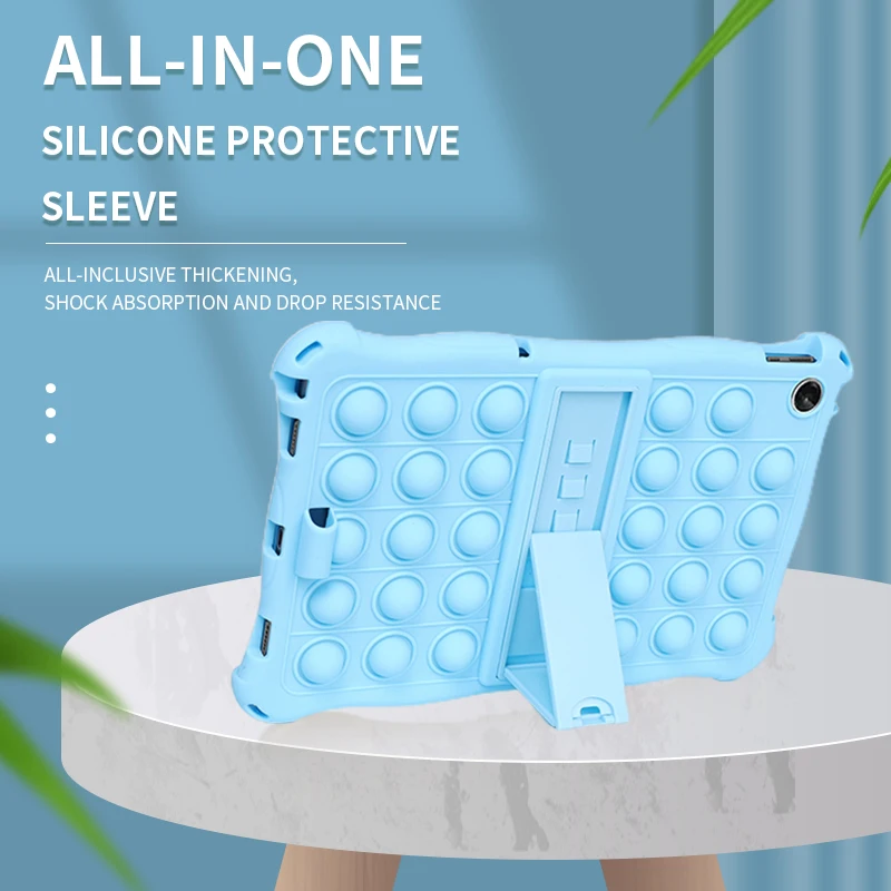 Versatile Silicone Bubble Tablet Case with Strap & Pen Holder