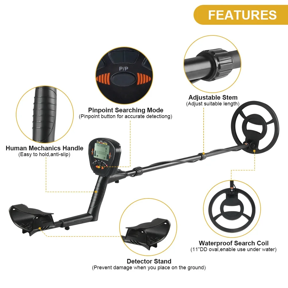 Metal Detector MD830 Metal Detector Underground Depth 2.5m Scanner Search High precision Gold Detector Treasure Hunter Detecting Pinpointer