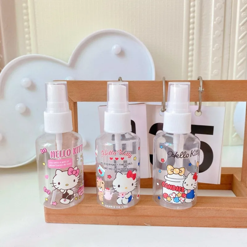 

Sanrio мультфильм Hello Kitty распылитель бутылка Аниме фигурки мелодия Kuromi Cinnamoroll BadBadtz-maru ручная пустая бутылка