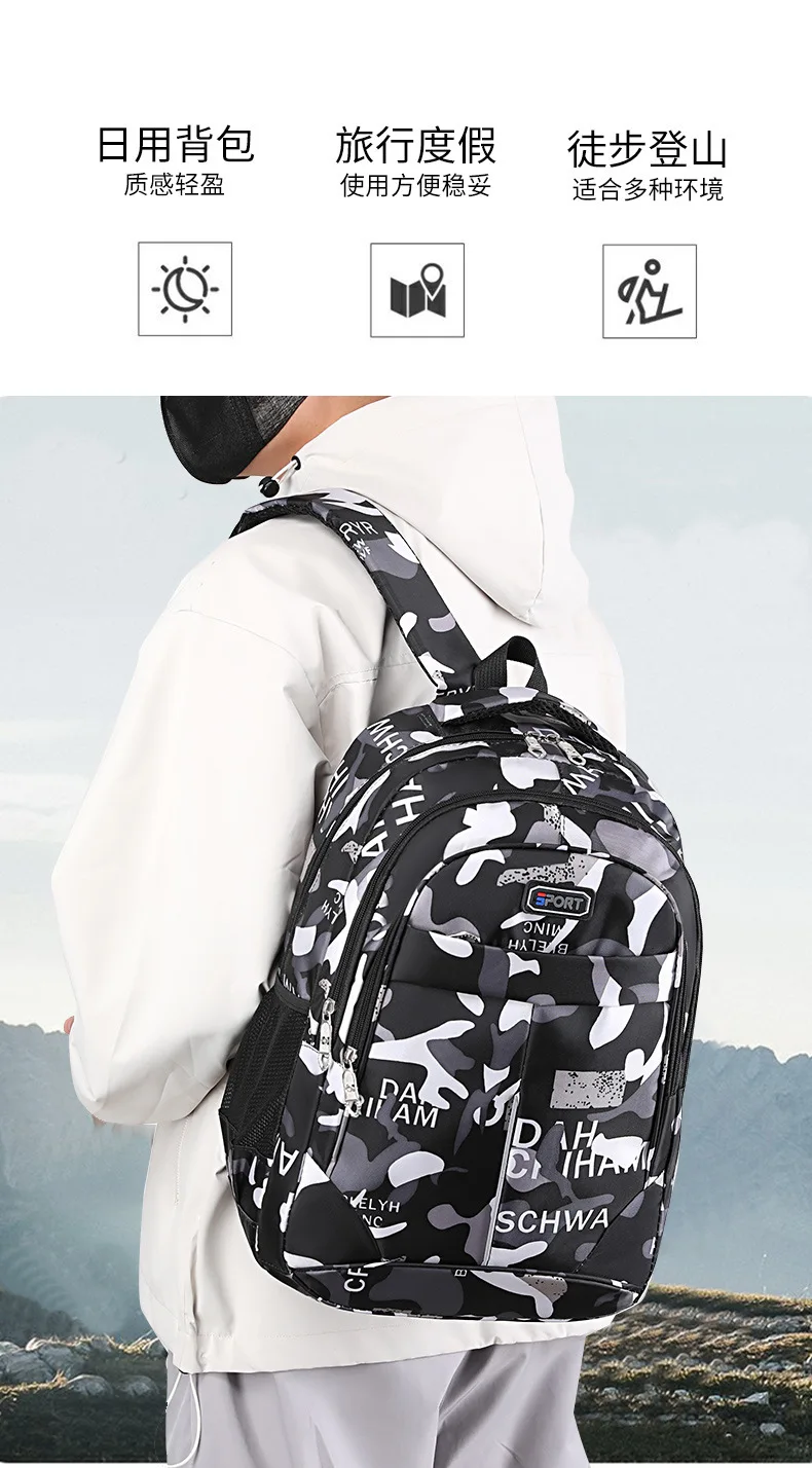 Rucksack Trendy Junior High School High School Tasche Reise Koreanische Version Männer Und Frauen Mode Verdicken Doppel Schulter Taschen – Detail 2
