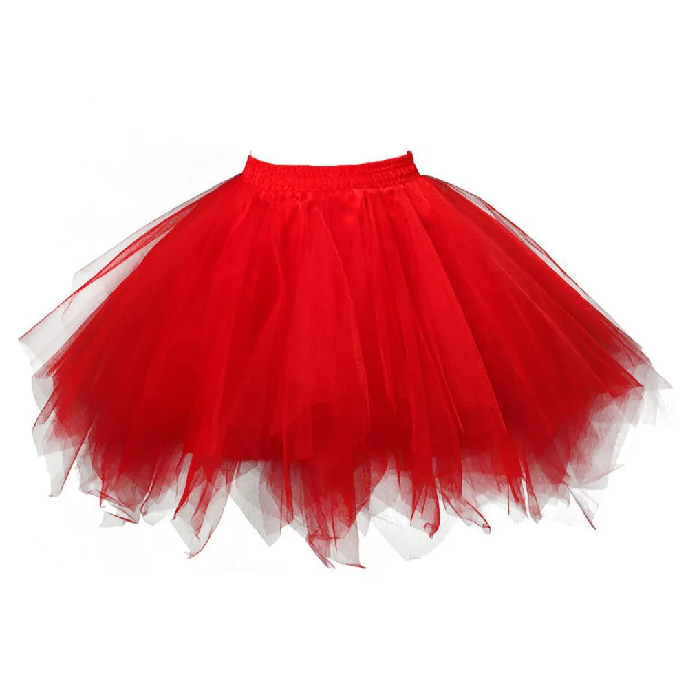 Womens Layered Tulle Ballet Dance Pettiskirt Fashion Adult Tutu Dancing Skirt Ladies Mini Puffy Skirt Pleated Gauze Short Skirt 4