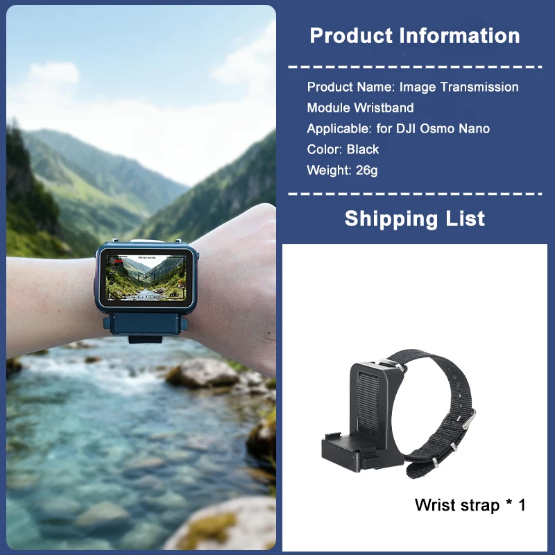 Achetez le support bracelet pour DJI Osmo Action Nano - Clip poignet, idéal pour les sports d'action.