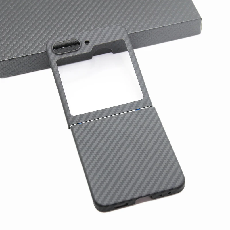 ZXKE Carbon Fiber Phone Case For Samsung Galaxy Z Flip 5 Cover Light Thin High-strength Aramid Protective Shell