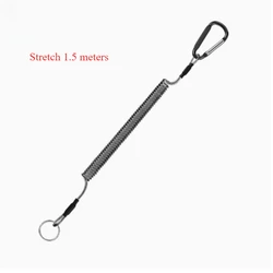 Retractable Coiled Fishing Lanyard with Carabiner Keychain (L)