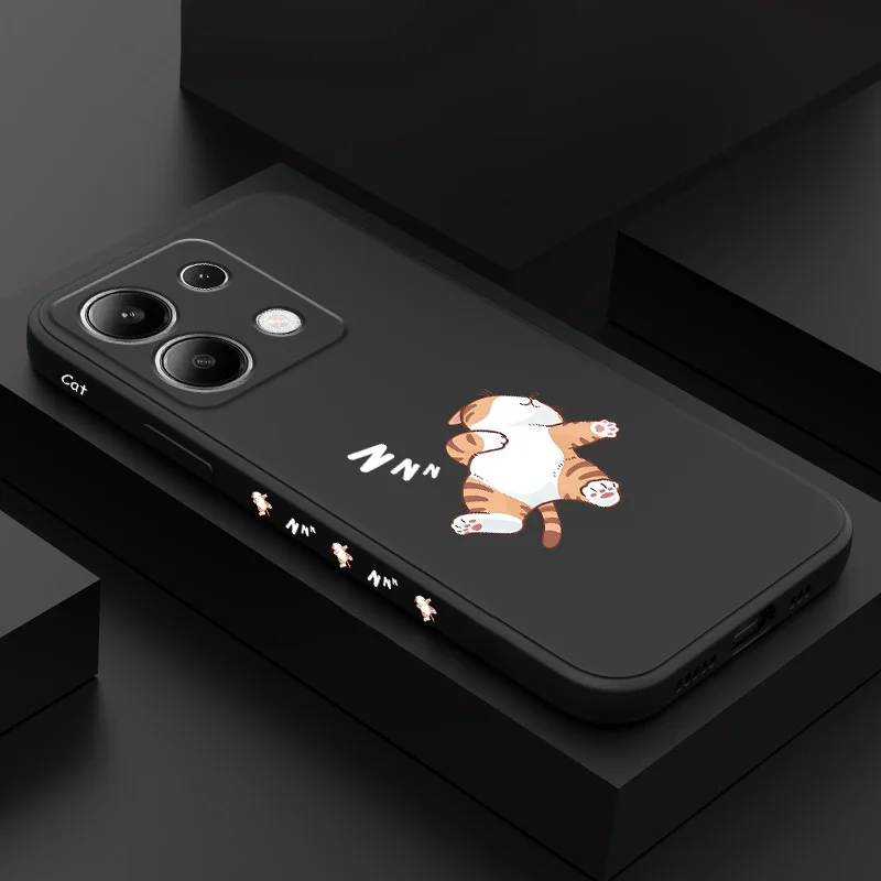 Sleep Tiger Cat Liquid Silicone Phone Case Cover