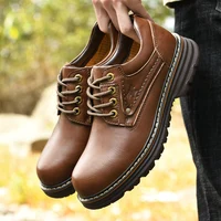 New Autumn Men's Casual Shoes, Formal Shoes, Retro Leather Shoes, and Winter Men's Long Plush Lining Warm Shoes with Cotton