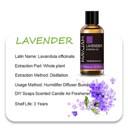 MAYJAM Essential Oils - Aromatic Bliss Collection: Lavender, Jasmine, Eucalyptus, Ylang Ylang, Vanilla, and Tea Tree - 100ML (Lavender Oil)