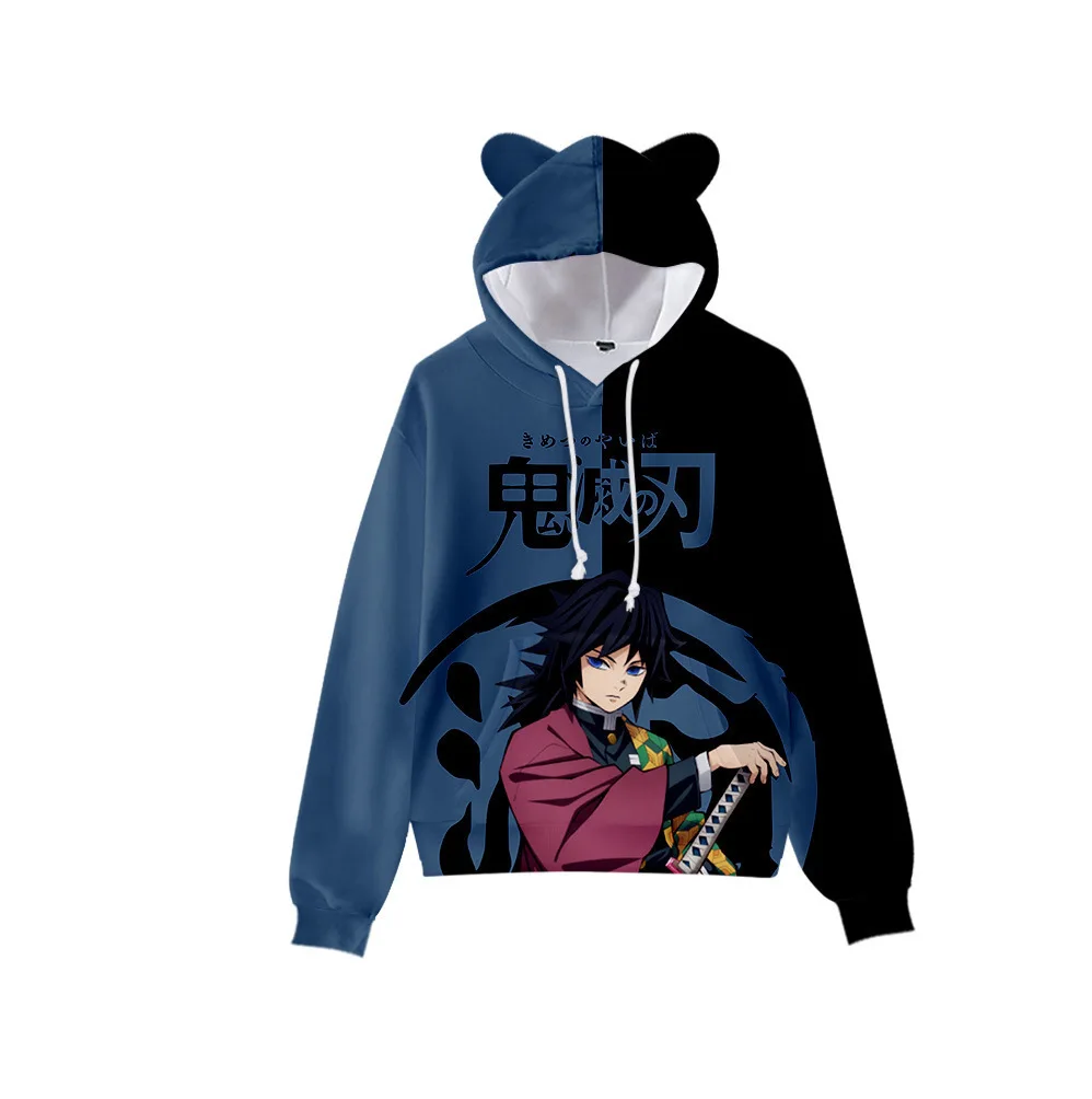Japan Anime Demon Slayer Print Pullover Cute Cat Ears Hoodies for Men Cartoon Sweatshirt Cosplay Costume Hoodie Sweatshirts худи- Sd4755737f0ea4f08b9e78e6c9c2ac9c8m